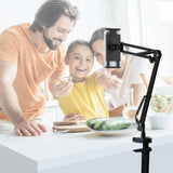 PULUZ  Live Broadcast Desktop Arm Stand Suspension Clamp Holder with Tablet PC Clamp, DesktoType-C Interface Microphone Arm Stand