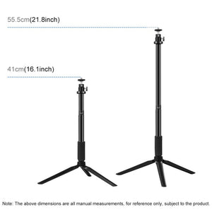 PULUZ Tripod Mount + Extension Rod + Live Broadcast Dual Phone Bracket + 6.2 inch 16cm LED Ring Vlogging Video Light Kits, 4 in 1 Live Broadcast Kits - laboratorydeal