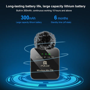 PULUZ Wireless Lavalier Microphone for Type - C Phone, Type - C Receiver, Type - C 1 TX + 1 RX - laboratorydeal
