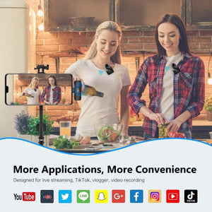 PULUZ Wireless Lavalier Microphone for Type - C Phone, Type - C Receiver and Dual Microphones, Type - C 2 TX + 1 RX - laboratorydeal