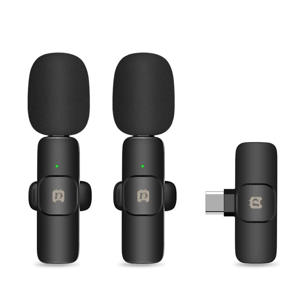 PULUZ Wireless Lavalier Noise Reduction Reverb Microphones for Type - C Phone, Type - C Receiver and Dual Microphones, Type - C Receiver and Dual Microphones - laboratorydeal