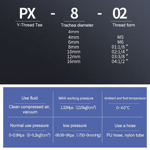 PX6-02 LAIZE 2pcs Plastic Y-type Tee Male Thread Pneumatic Quick Connector, PX4-01 (10pcs), PX4-02 (10pcs), PX4-M5 (10pcs), PX6-01 (10pcs), PX6-02 (2pcs), PX6-03 (2pcs), PX6-04 (2pcs), PX6-M5 (10pcs), PX8-01 (2pcs), PX8-02 (2pcs), PX8-03 (2pcs)��������...