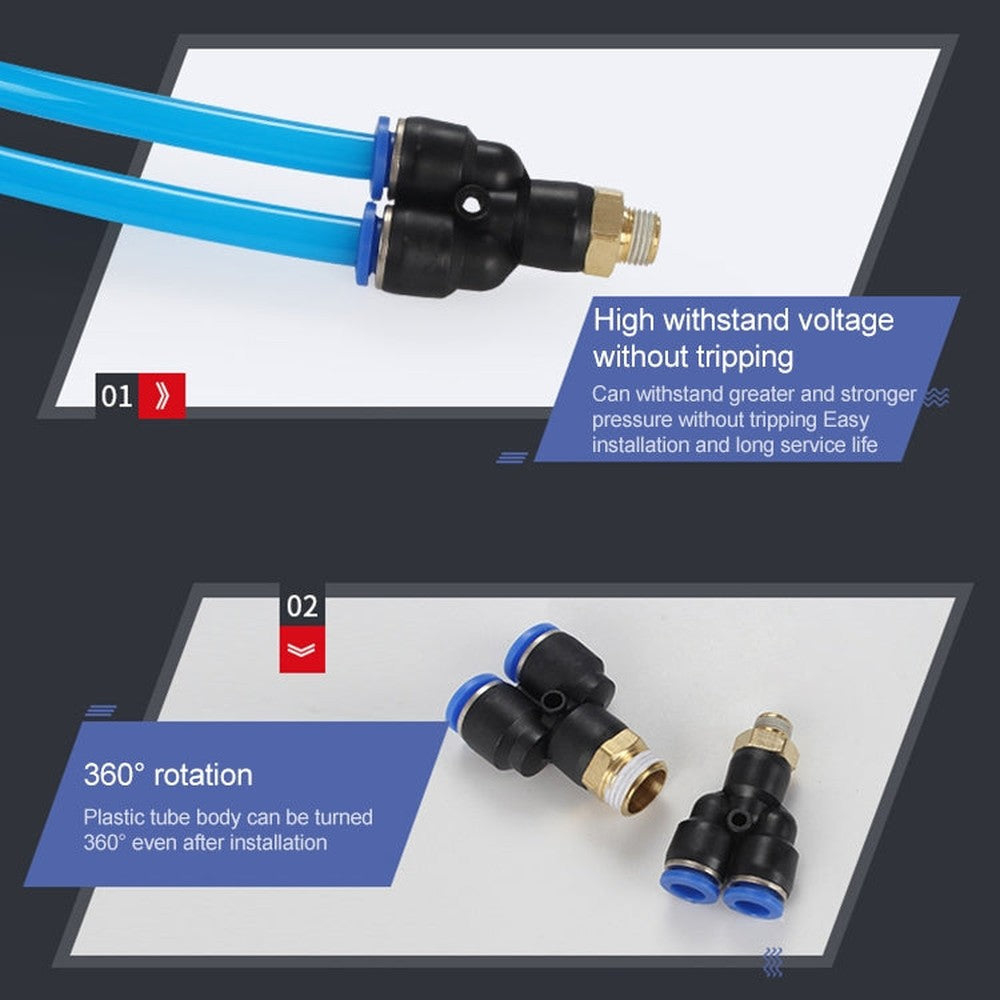 PX6-02 LAIZE 2pcs Plastic Y-type Tee Male Thread Pneumatic Quick Connector, PX4-01 (10pcs), PX4-02 (10pcs), PX4-M5 (10pcs), PX6-01 (10pcs), PX6-02 (2pcs), PX6-03 (2pcs), PX6-04 (2pcs), PX6-M5 (10pcs), PX8-01 (2pcs), PX8-02 (2pcs), PX8-03 (2pcs)��������...
