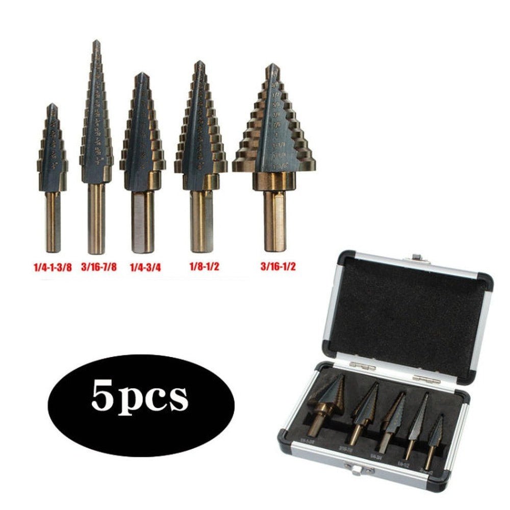 Pagoda Drill Bit High Speed Steel Opener Triangle Handle Stairs Drill Bit, 5 In 1 / Set Stairs Drill Bit - laboratorydeal