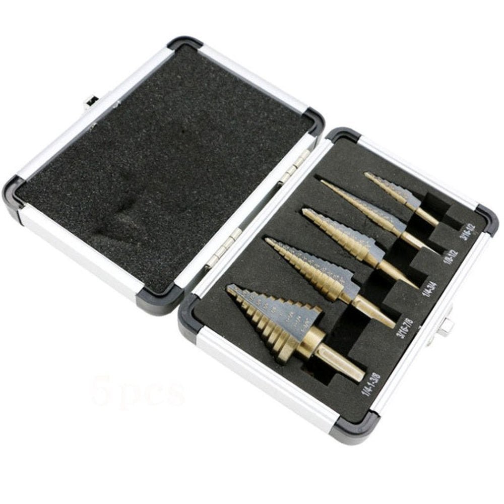 Pagoda Drill Bit High Speed Steel Opener Triangle Handle Stairs Drill Bit, 5 In 1 / Set Stairs Drill Bit - laboratorydeal
