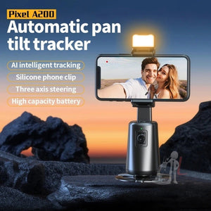 Pixel A200 Auto Tracking Gimbal Stabilizer 360 Degree Rotation Selfie Stick With Fill Light, A200 Set 1, A200 Set 2, A200 Set 3 - laboratorydeal