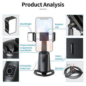 Pixel A200 Auto Tracking Gimbal Stabilizer 360 Degree Rotation Selfie Stick With Fill Light, A200 Set 1, A200 Set 2, A200 Set 3 - laboratorydeal