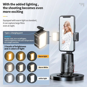 Pixel A200 Auto Tracking Gimbal Stabilizer 360 Degree Rotation Selfie Stick With Fill Light, A200 Set 1, A200 Set 2, A200 Set 3 - laboratorydeal