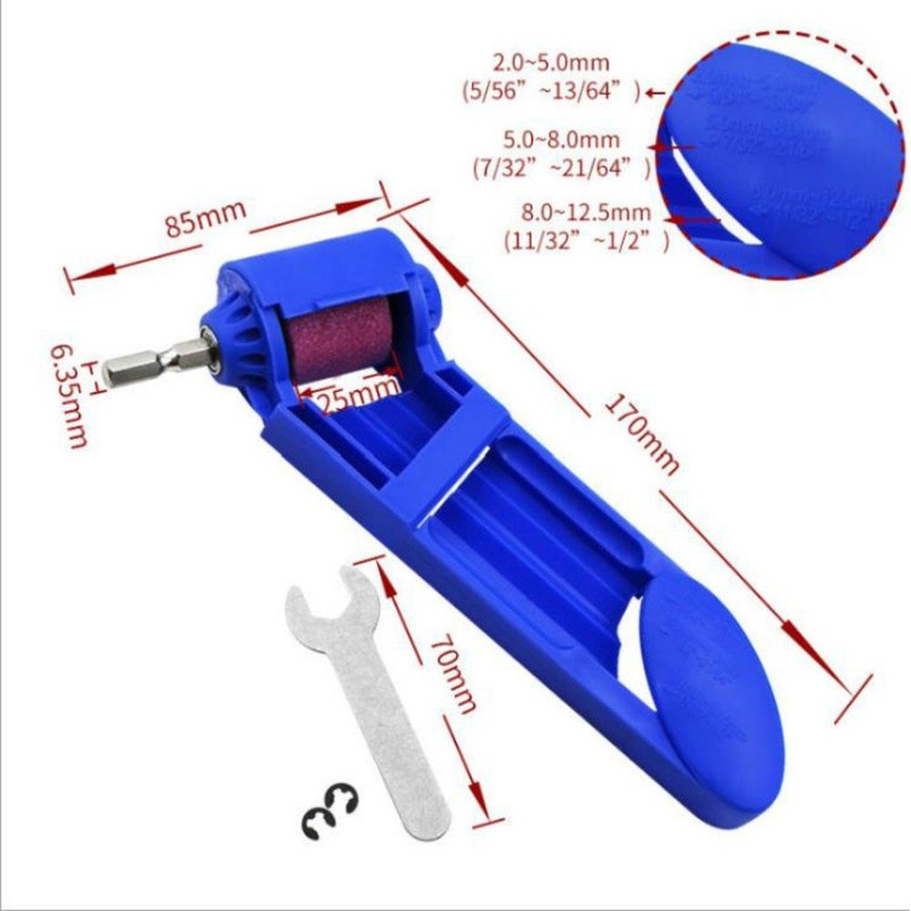 Portable Iron Straight Shank Twist Drill Bit Grinder, With Bucket Orange, With Bucket Blue, Accessories, Grindstone, No Buckle Dark Orange, No Buckle Blue - laboratorydeal