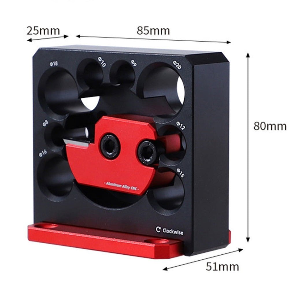 RUITOOL 8pcs / Set Adjustable 8 - Hole Drill Rounders Woodworking DIY Tools, Red And Black, Silver And Red - laboratorydeal