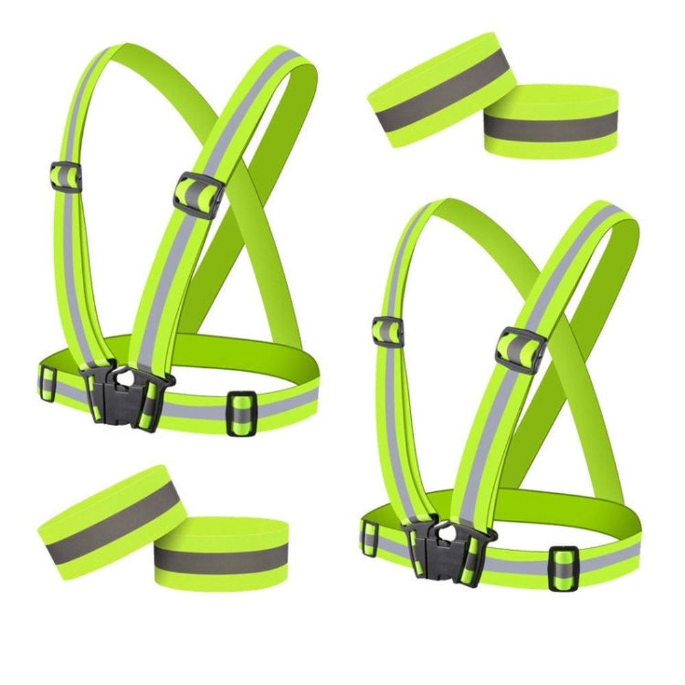 Reflective Elastic Band Suit Night Running Construction Site Traffic Safety Reflective Equipment,Style:, 1 Strap+2 Arm Strap+Storage Bag, 1 Strap+4 Arm Strap+Storage Bag, 1 Belt+4 Arm Strap+2 Snap Circle+ Storage Bag, 1 Belt+4 Arm Strap����������������... - laboratorydeal