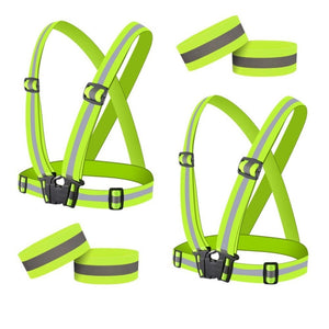 Reflective Elastic Band Suit Night Running Construction Site Traffic Safety Reflective Equipment,Style:, 1 Strap+2 Arm Strap+Storage Bag, 1 Strap+4 Arm Strap+Storage Bag, 1 Belt+4 Arm Strap+2 Snap Circle+ Storage Bag, 1 Belt+4 Arm Strap����������������... - laboratorydeal