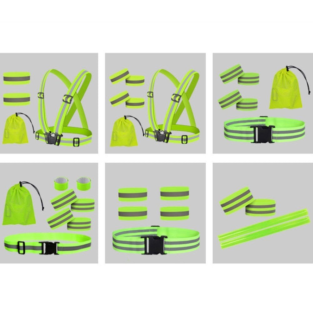 Reflective Elastic Band Suit Night Running Construction Site Traffic Safety Reflective Equipment,Style:, 1 Strap+2 Arm Strap+Storage Bag, 1 Strap+4 Arm Strap+Storage Bag, 1 Belt+4 Arm Strap+2 Snap Circle+ Storage Bag, 1 Belt+4 Arm Strap����������������... - laboratorydeal