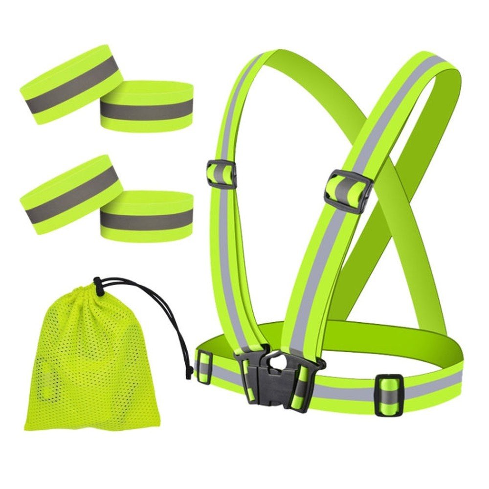 Reflective Elastic Band Suit Night Running Construction Site Traffic Safety Reflective Equipment,Style:, 1 Strap+2 Arm Strap+Storage Bag, 1 Strap+4 Arm Strap+Storage Bag, 1 Belt+4 Arm Strap+2 Snap Circle+ Storage Bag, 1 Belt+4 Arm Strap����������������... - laboratorydeal