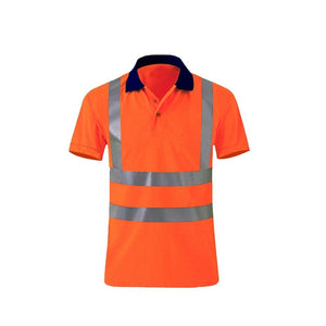 Reflective Quick - drying T-shirt Lapel Short - sleeved Safety Work Shirt, XXL, XXXL, XXXXL, M, L, XL - laboratorydeal