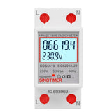 SINOTIMER  DDS6619 80A 230V Din Rail Single Phase Energy Meter Voltage Current Power Meter, Without Backlight, With Backlight