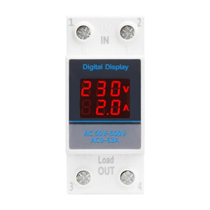 SINOTIMER SDM002 Household DIN Rail Single-Phase AC Dual Display Voltage And Current Meter, 63A Build-In Intestinal Sensor, 100A External Intestinal Sensor