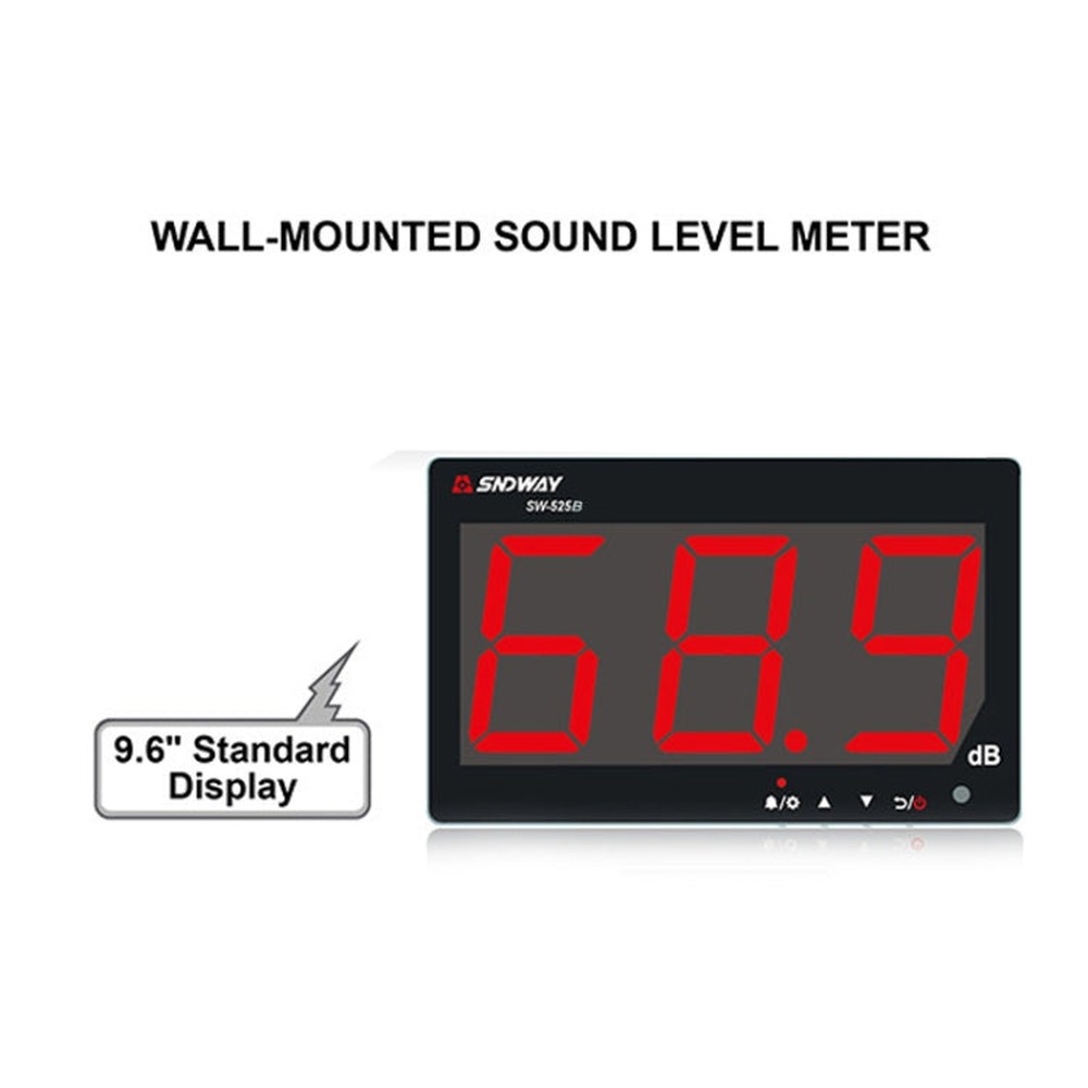 SNDWAY SW525B Wall-mounted DB Sound Level Meter Noise Tester with USB Data Storage Transfer & USB Communication, SW525B
