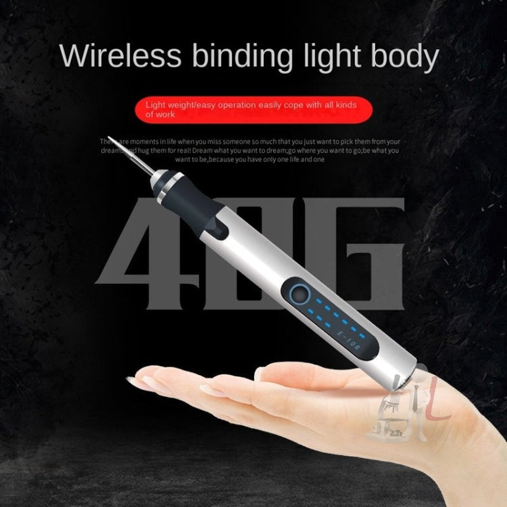 SNJ - 3681 Mini Engraving Pen Wireless Polishing Electric Grinder, Style:, Roae Gold+Grinding Head, Silver+Grinding Head, Rose Gold+Grinding Head+Cutting Blade+Carving Stencil, Silver+Grinding Head+Cutting Blade+Carving Stencil - laboratorydeal