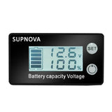 SUPNOVA LCD Two-wire Voltage and Electricity Meter DC Digital Display Voltmeter, Blue, White