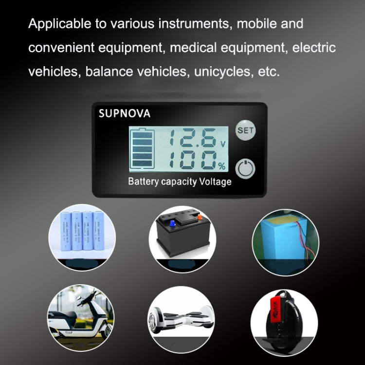 SUPNOVA LCD Two-wire Voltage and Electricity Meter DC Digital Display Voltmeter, Blue laboratorydeal