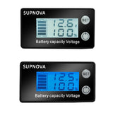 SUPNOVA LCD Two-wire Voltage and Electricity Meter DC Digital Display Voltmeter, Blue, White