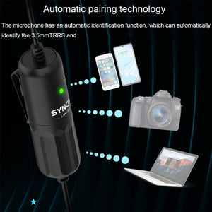 SYNCO S8 Lavalier Live Wired Microphone, Spec:, Black, Black + Type - C, Black + 8 Pin, Black + Type - C + 8 Pin - laboratorydeal