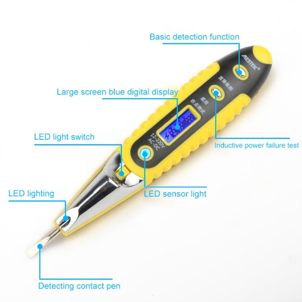 Socket Wall AC Power Outlet Voltage Detector Sensor Tester Electric Test Pen LED Light Voltage Indicator, Electric Test Pen - laboratorydeal