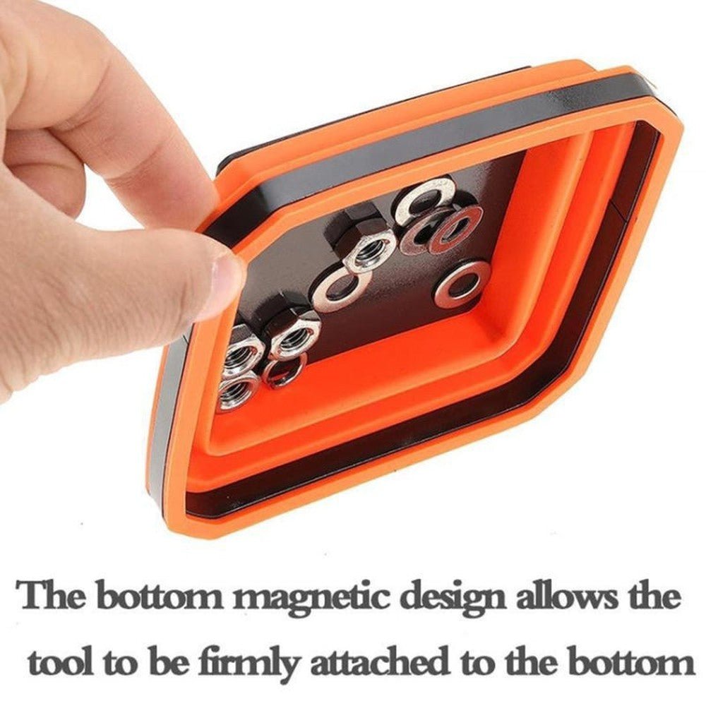 Square Silicone Foldable Magnetic Parts Tray For Small Parts And Tools, Green - laboratorydeal