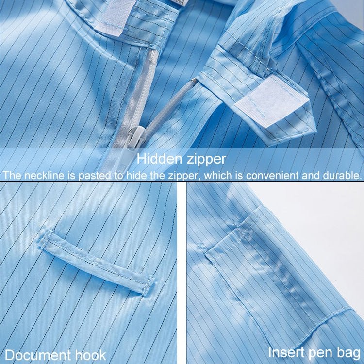 Striped Anti - static Split Hood Dust - proof Work Suit - laboratorydeal
