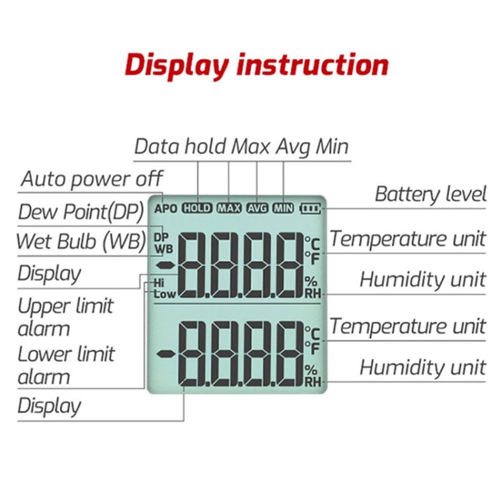 TASI TA621A Digital Dew Point Thermometer Ambient Temperature Humidity Gauge, TASI TA621A
