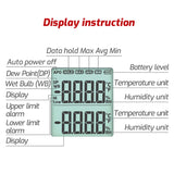 TASI TA621A Digital Dew Point Thermometer Ambient Temperature Humidity Gauge, TASI TA621A