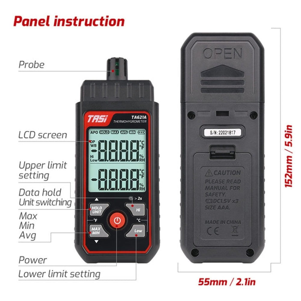 TASI TA621A Digital Dew Point Thermometer Ambient Temperature Humidity Gauge, TASI TA621A