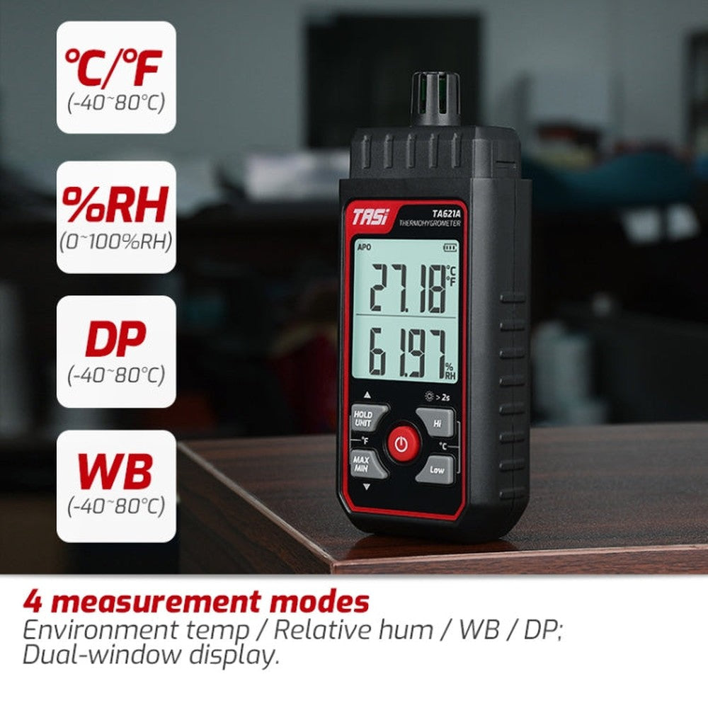 TASI TA621A Digital Dew Point Thermometer Ambient Temperature Humidity Gauge, TASI TA621A