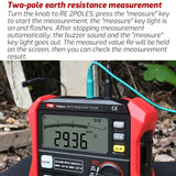 TASI TA862A Ground Resistor Tester Grounding Voltage Measurement High Precision Digital Resistance Meter, TA862A