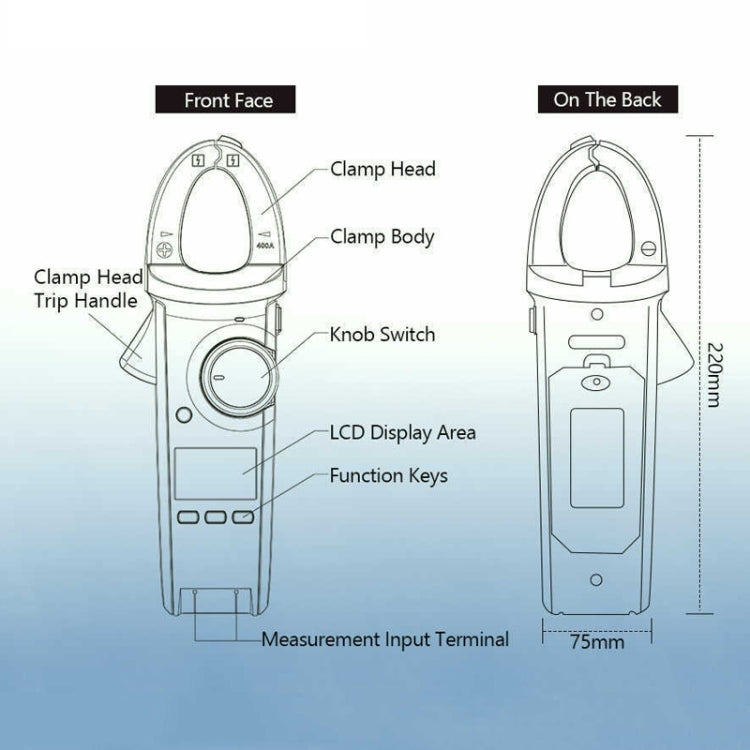 Digital Clamp Meter AC DC Voltage Detector, UT213C 400A, UT213A 400A, UT213B 400A laboratorydeal