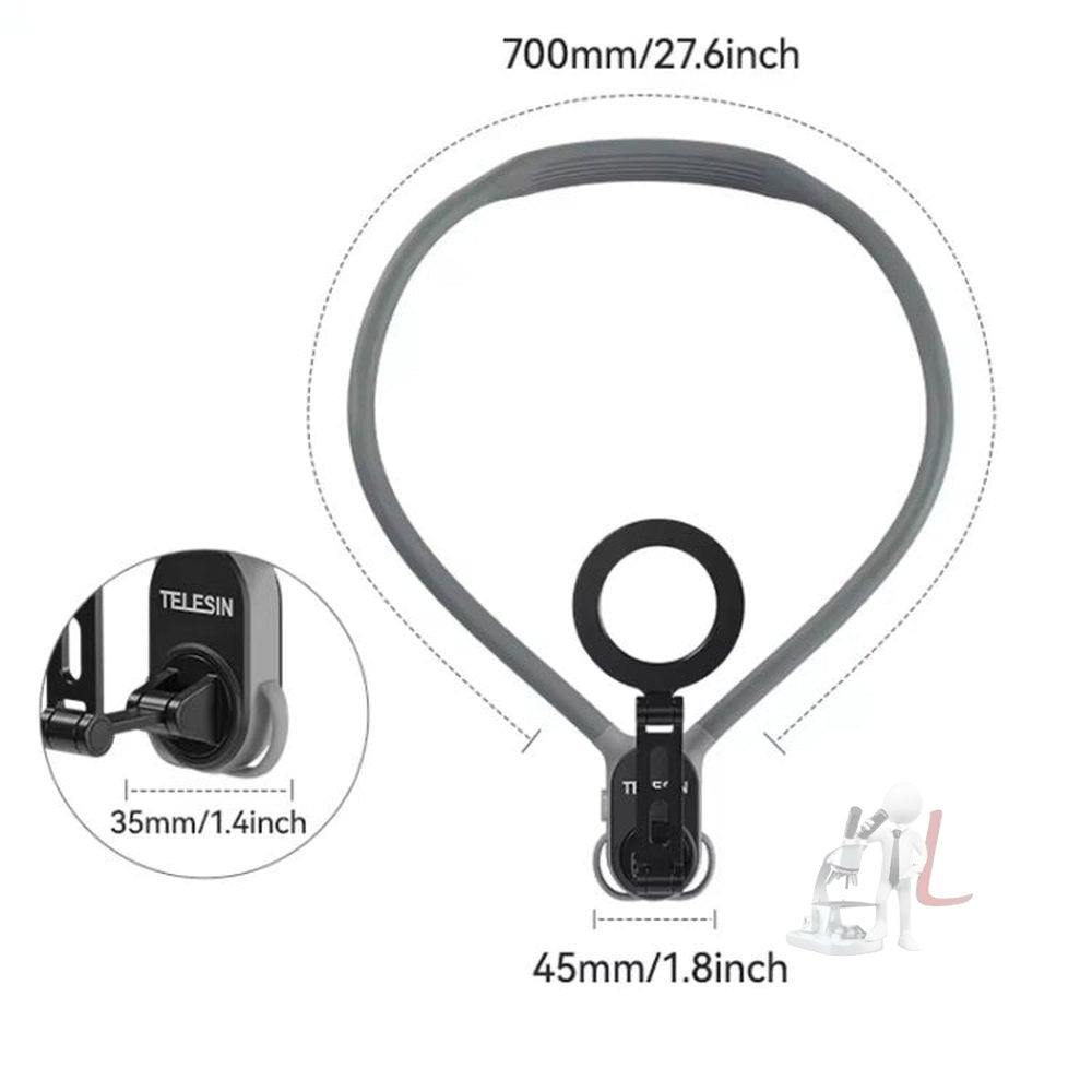 TELESIN MNM - 002 Magsafe Magnetic Suction Mobile Phone Hanging Neck POV Viewing Angle Lazy Stand - laboratorydeal