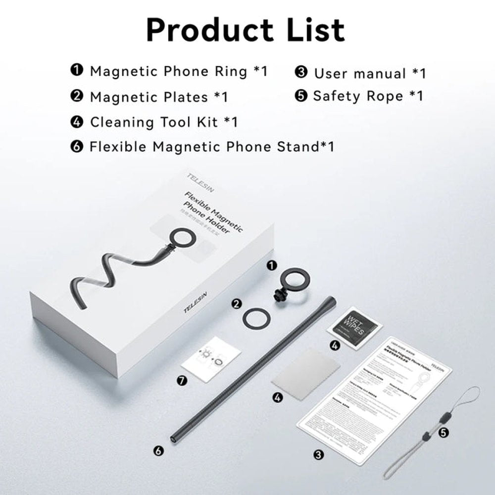 TELESIN P3 - FM - 01 Flexible Magnetic Fast Disassembly Magsafe Mobile Phone Bracket Sports Camera Entangled Fixed Holder - laboratorydeal