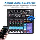 TEYUN NA6 6-channel Small Mixing Console Mobile Phone Sound Card Live Broadcast Computer Recording Console Processor, EU Plug, NA6 EU Plug