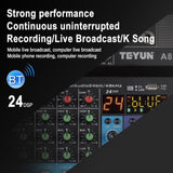 TEYUN NA8 8-channel Small Mixing Console Mobile Phone Sound Card Live Broadcast Computer Recording Console Processor, EU Plug, NA8 EU Plug