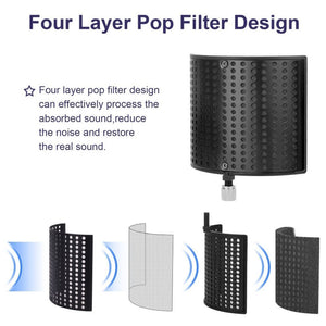 TEYUN PS - 4x3 Condenser Microphone U - shaped Blowout Cover Desktop Bracket Audio Accessory Clip - laboratorydeal