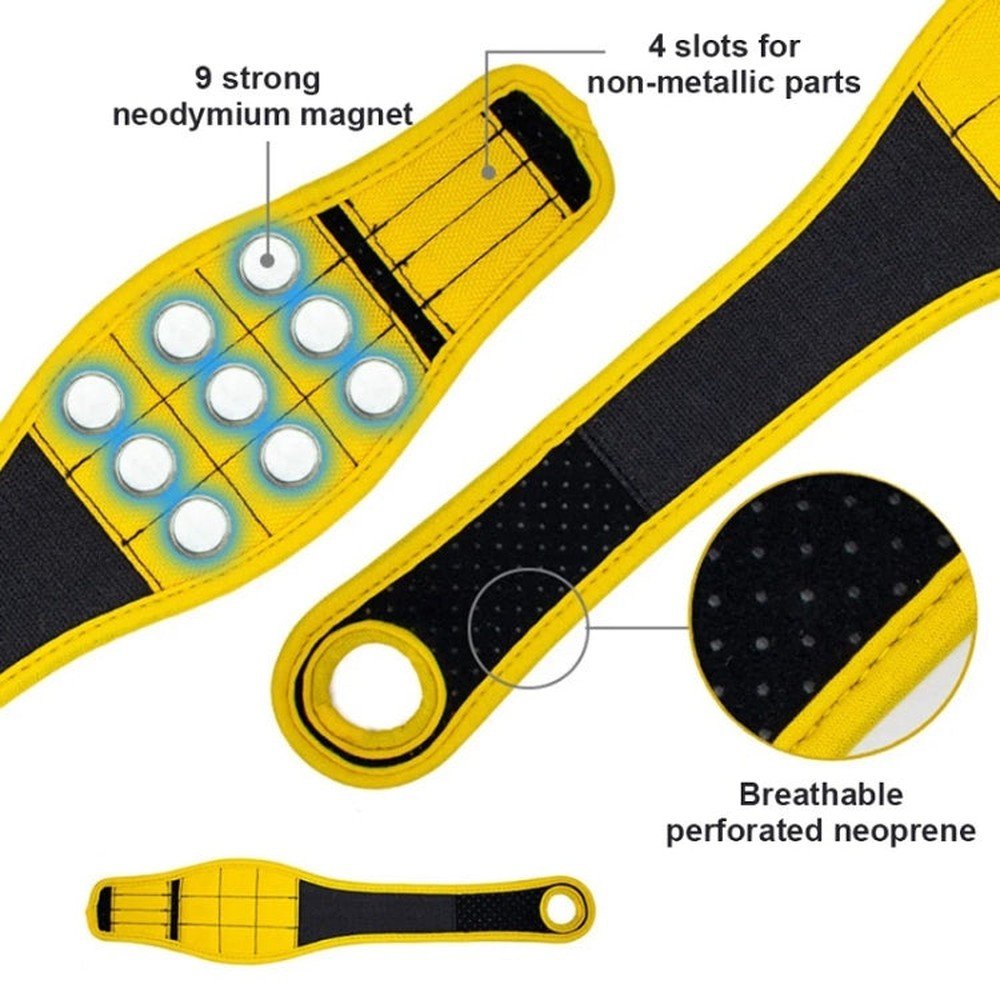Thumb Wrap Magnetic Metal Accessory Tool Storage Strap, Orange, Blue, Yellow - laboratorydeal