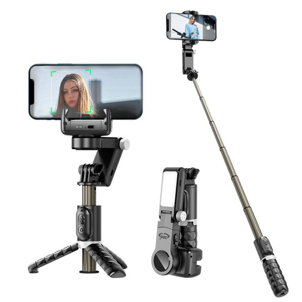 TokQi Q18 Desktop Wireless Remote Control Handheld Gimbal Stabilizer Fill Light Selfie Stick Tripod - laboratorydeal