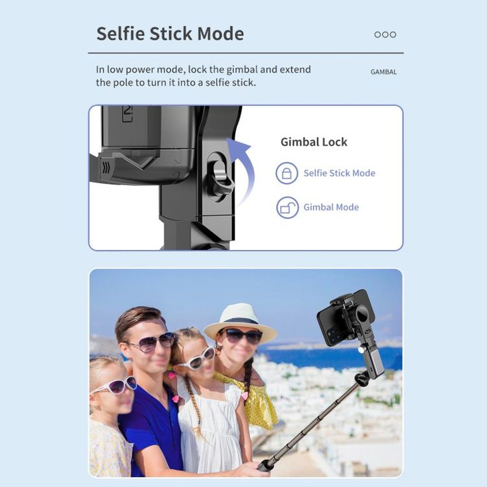 TokQi Q18 Desktop Wireless Remote Control Handheld Gimbal Stabilizer Fill Light Selfie Stick Tripod - laboratorydeal