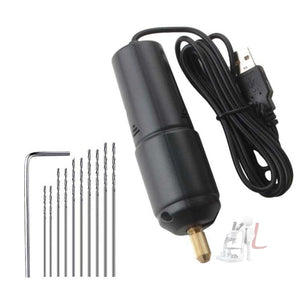 USB Interface 360 Mini Electric Drill Manual Glue Drilling Electric Drill, Bare Metal, Drill+4pcs Wrench, Drill+10pcs Wrench, Drill+4pcs Wrench+100pcs Nails, Drill+4pcs Wrench+100pcs Nails+Clamp Bed+20pcs Key Ring - laboratorydeal