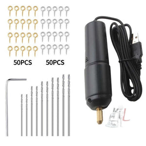 USB Interface 360 Mini Electric Drill Manual Glue Drilling Electric Drill, Bare Metal, Drill+4pcs Wrench, Drill+10pcs Wrench, Drill+4pcs Wrench+100pcs Nails, Drill+4pcs Wrench+100pcs Nails+Clamp Bed+20pcs Key Ring - laboratorydeal