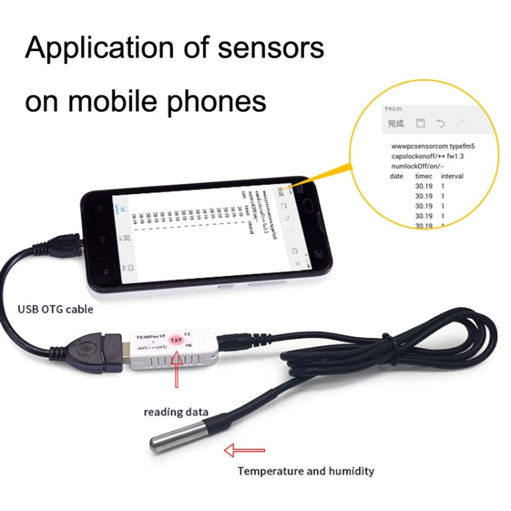 USB Temperature Sensor Waterproof Temperature Probe Aquarium Monitoring Thermometer, TEMPer1F, TEMPer2, TEMPerHUM