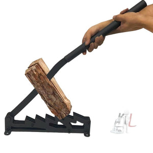 Upgrade Wall Mounted Manual Wood Splitter High Carbon Steel Fire Wood Cutter, Basic, With Gloves Bags Set, With A Long Handle Basic, With A Long Handle Set - laboratorydeal