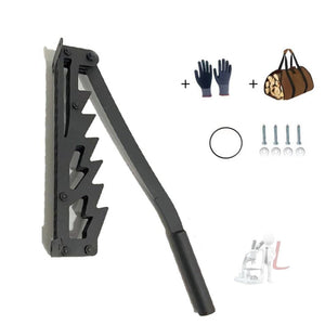 Upgrade Wall Mounted Manual Wood Splitter High Carbon Steel Fire Wood Cutter, Basic, With Gloves Bags Set, With A Long Handle Basic, With A Long Handle Set - laboratorydeal