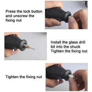 Vehicle Glass Drill Bit High Hardness Drill Bit Tail Rod, 1mm - laboratorydeal